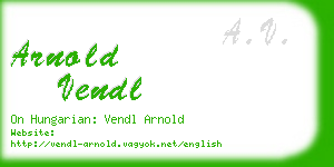 arnold vendl business card